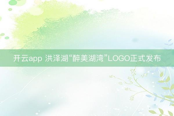 开云app 洪泽湖“醉美湖湾”LOGO正式发布