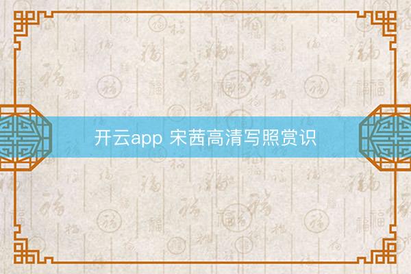 开云app 宋茜高清写照赏识