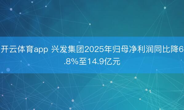 开云体育app 兴发集团2025年归母净利润同比降6.8%至14.9亿元