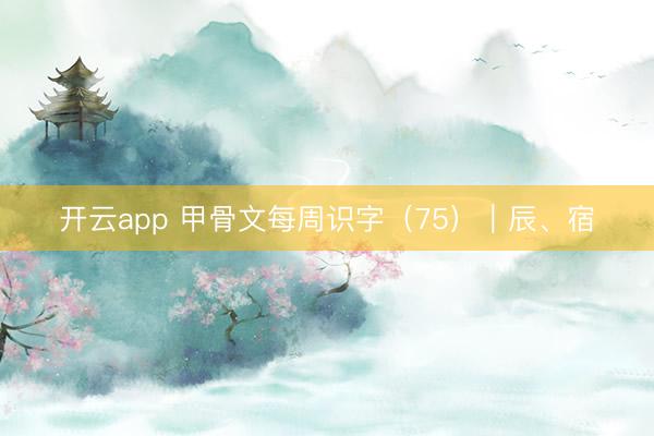 开云app 甲骨文每周识字(75)|辰、宿